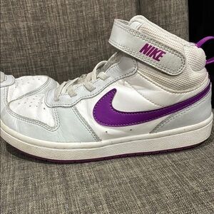 Nike White gray and Purple High-Top Sneakers